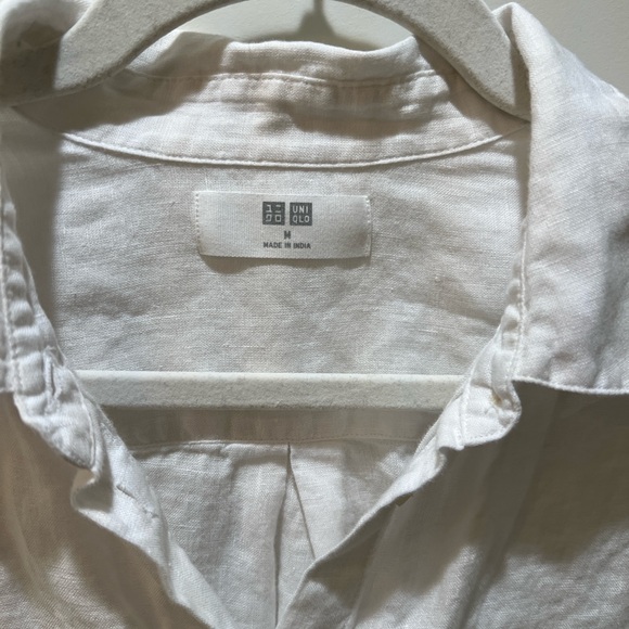 Uniqlo White linen button down - Picture 3 of 4
